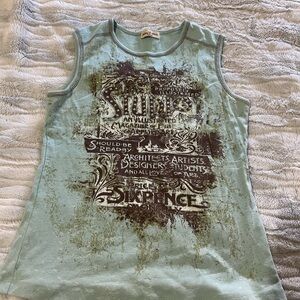 Skinny Minnie Graphic Sleeveless Top in Green